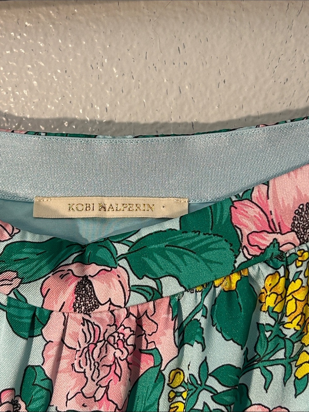 Kobi Halperin Floral Paisley Tiered Maxi Skirt Aqua Boho - Picture 3 of 15